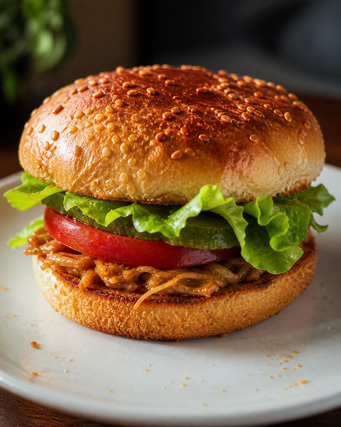 Burger avec fruit du jacquier - végan