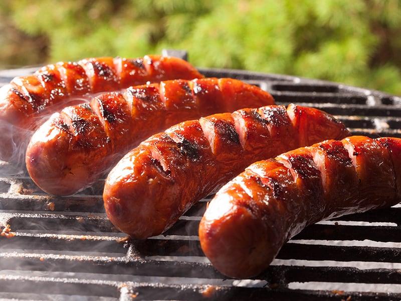 Grilled Sausages with Maple BBQ Sauce